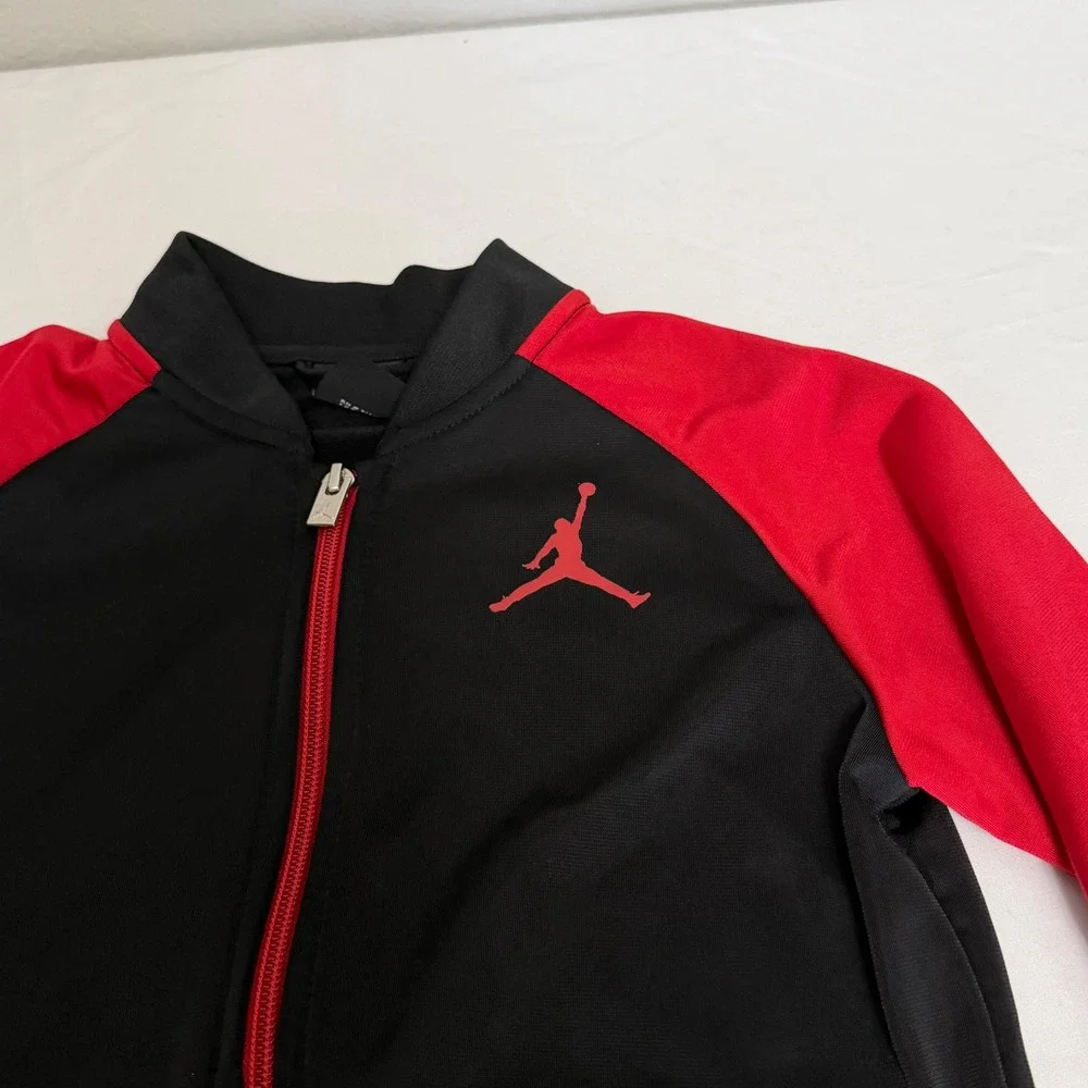 Jordan Kids Black Red Full Zip‎ Jumpman Track Jacket Size 7 Gorpcore Athletic